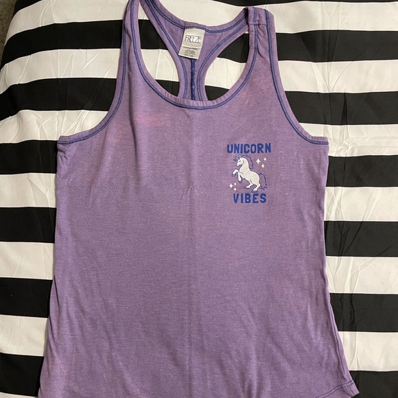 Tops - “Unicorn vibes” racer back tee, small